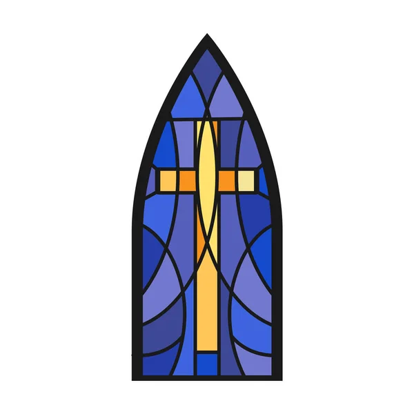 Icono de vector de ventana de la iglesia. Icono de vector de dibujos animados aislado en ventana de iglesia de fondo blanco . — Vector de stock