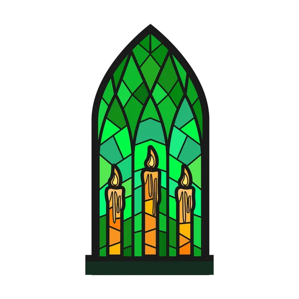 Kerk venster vector icon.Cartoon vector pictogram geïsoleerd op witte achtergrond kerk venster. — Stockvector