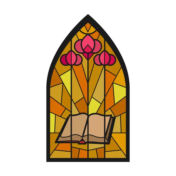 Icono de vector de ventana de la iglesia. Icono de vector de dibujos animados aislado en ventana de iglesia de fondo blanco . — Archivo Imágenes Vectoriales