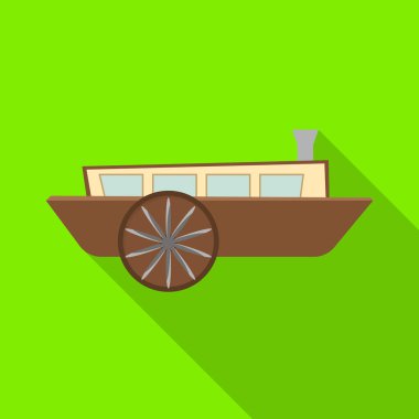 Vagon ve at arabasının izole edilmiş sembolü. Vagonun grafiği ve eski hisse senedi vektörü çizimi.