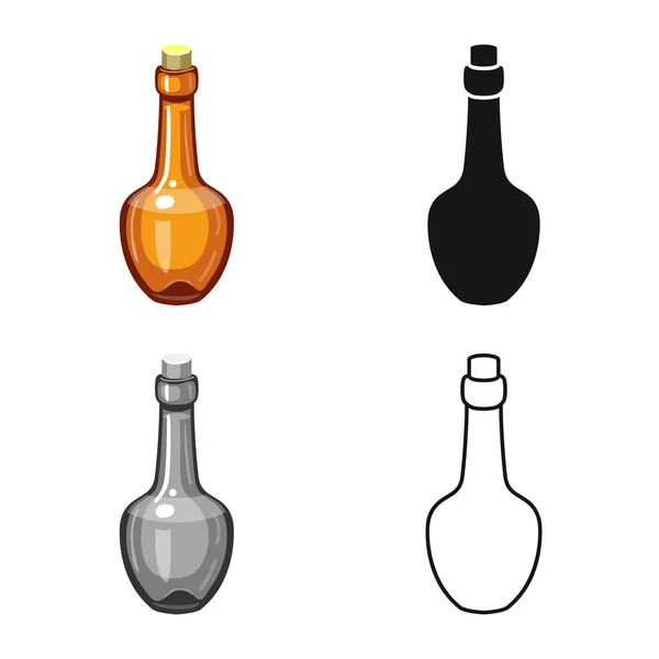 Vektor-Design von Rum und Flaschensymbol. Graphische Darstellung von Rum und Glas als Vektorgrafik. — Stockvektor