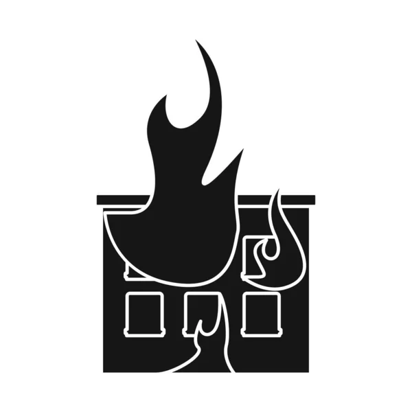 Objet isolé de la maison et icône de la flamme. Ensemble de maison et symbole de stock brûlant pour le web . — Image vectorielle