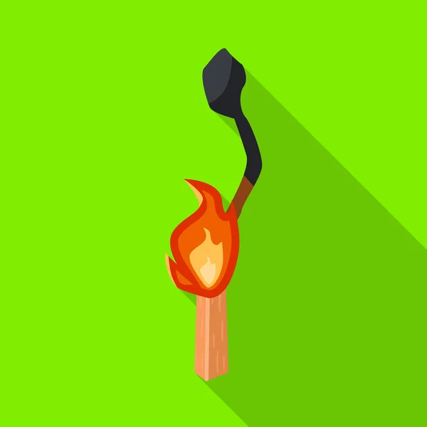 Diseño vectorial de signo quemado y fósforo. Gráfico del icono de vector de llama y quemado para stock . — Archivo Imágenes Vectoriales