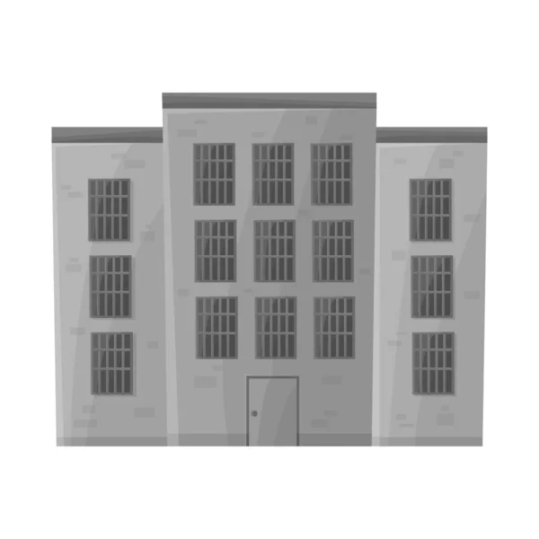 Geïsoleerd object van gevangenis en bouwlogo. Grafiek van gevangenis en gevangenis voorraad vector illustratie. — Stockvector