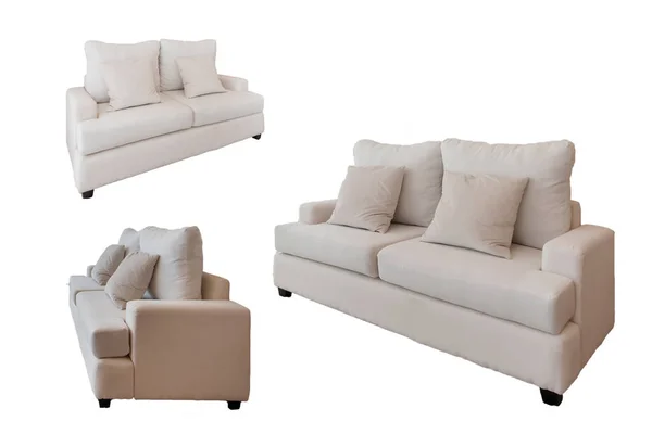 Isolieren Helle Orange Sofa Möbel — Stockfoto