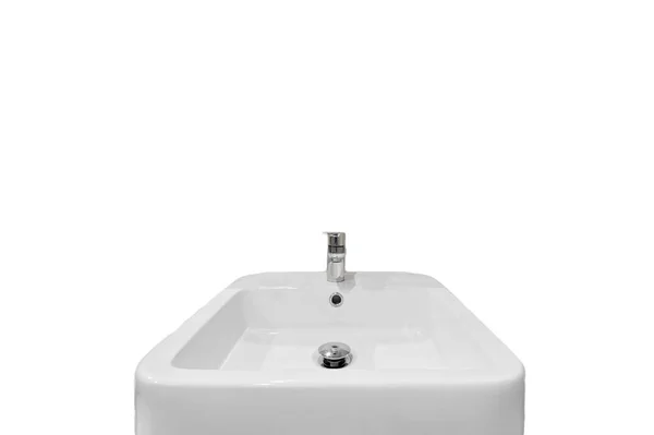 Isolate Clean White Wash Basin Flush Toilet — Stock Photo, Image