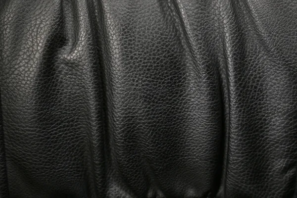 Black leather texture — Stock Photo, Image