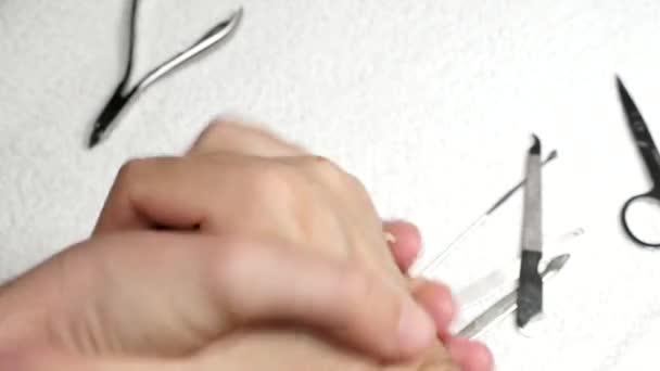 Proces manicure Uhd 4k wideo — Wideo stockowe