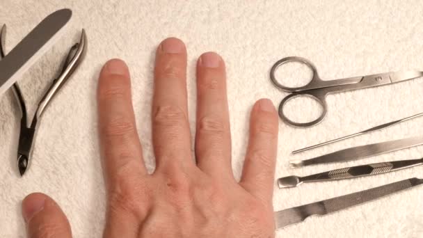 Manicure process UHD 4K video footage — Stock Video