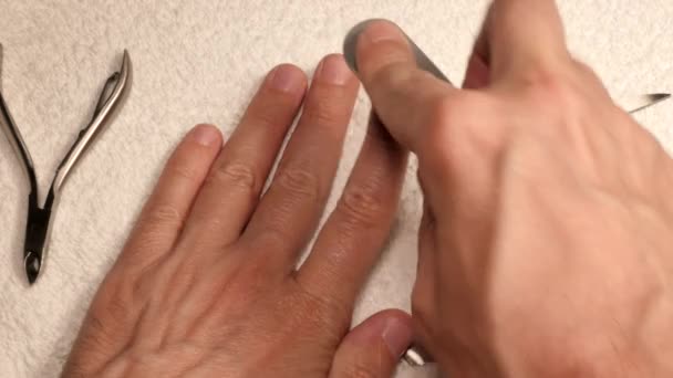 Proceso de manicura Imágenes de vídeo UHD 4K — Vídeo de stock