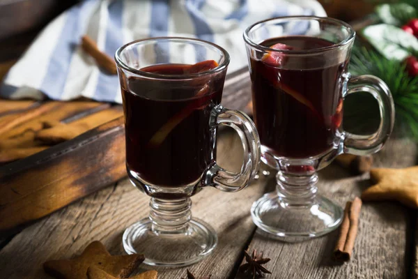 Mulled wine, Christmas treats — Stock Photo, Image