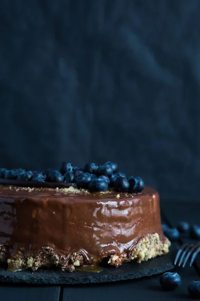Торт со свежей черникой — стоковое фото