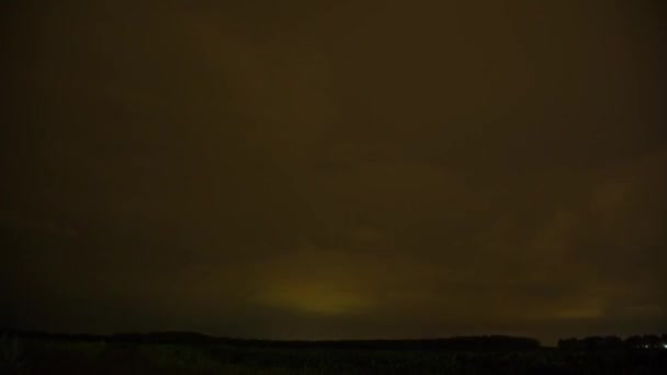Night storm. Time laps landscape — Stock Video