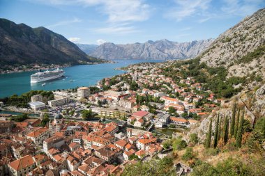 Kotor bir yükseklikten. Karadağ