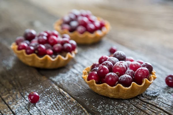 Crocchette con marmellata di mele e mirtilli rossi freschi. Dessert utile — Foto Stock