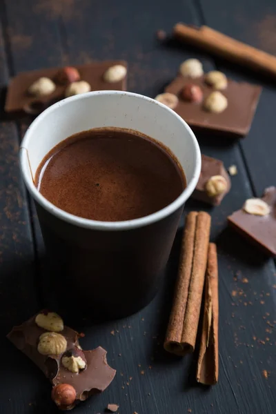 Горячий Шоколад Бумажной Чашке — стоковое фото