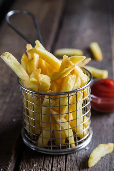 Frietjes Met Ketchup — Stockfoto