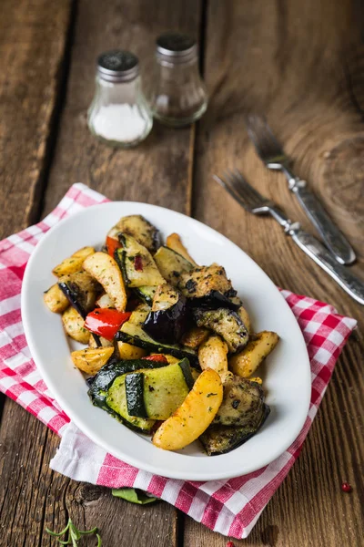 Fried Vegetables Plate — Stock Photo, Image