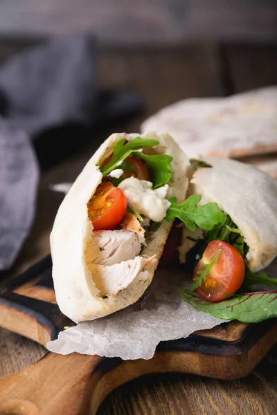 Gyros Chicken Vegetables — Stock Photo, Image