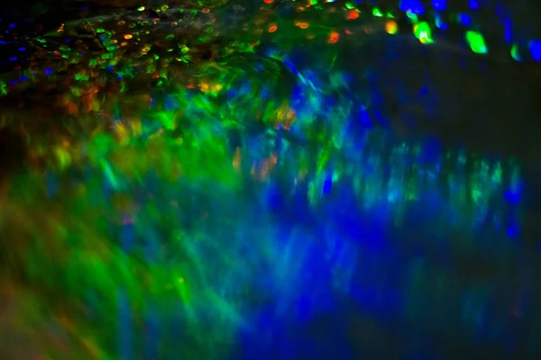 Fundo Abstrato Escuro Com Transbordamento Multicolorido Arco Íris Bokeh Destaques — Fotografia de Stock