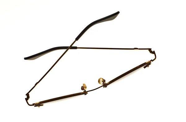 Rund Weiblich Mit Braunen Gläsern Sonnenbrille Auf Weißem Isoliertem Hintergrund — Stockfoto