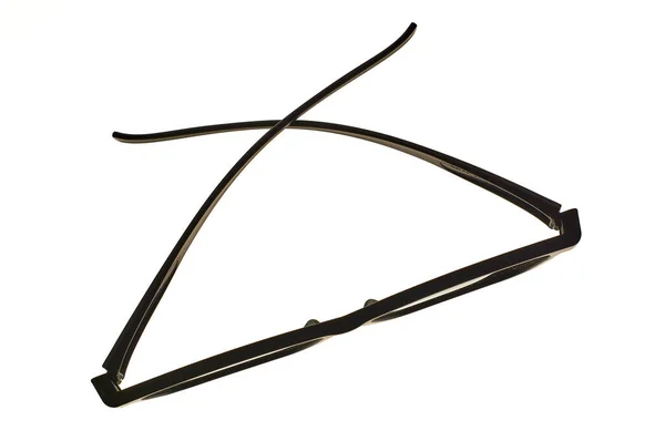 Square Shape Black Lenses Glasses Watching Movies Isolated White Background — Stock Photo, Image