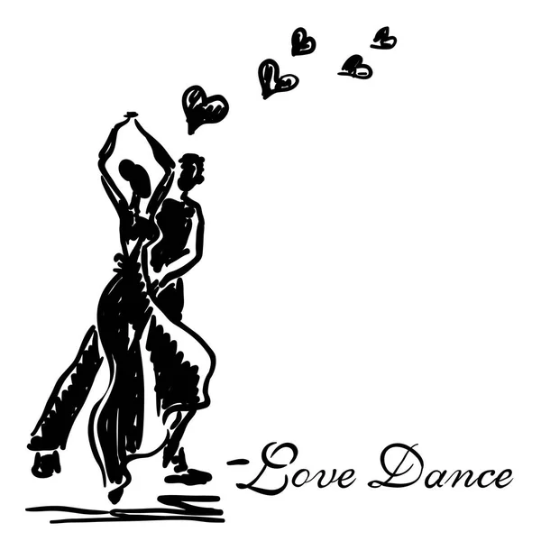 Táncoló pár a szerelem — Stock Vector