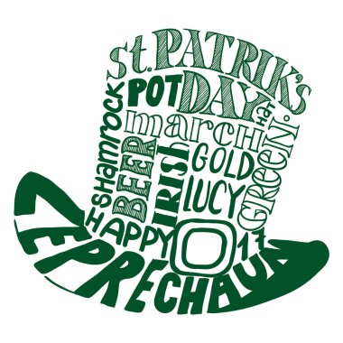 St.Patrik'ın gün (kelimeler (etiket bulutu oluşur şapka imaj)