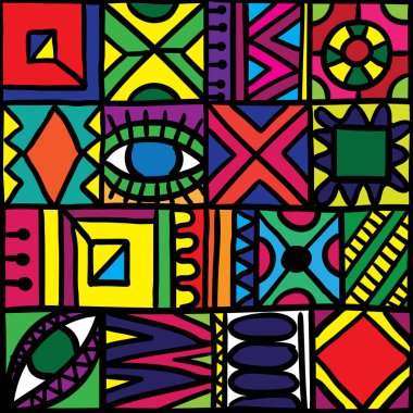 elle çizilmiş renkli kesintisiz