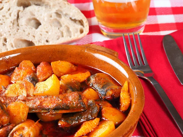 All Pebre Anguila European Eel Garlic Paprikatraditional Valencian Dish Stew — Stock Photo, Image