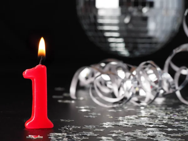 Rote Kerzen Mit Der Nummer Abstrakter Hintergrund Für Geburtstags Oder — Stockfoto