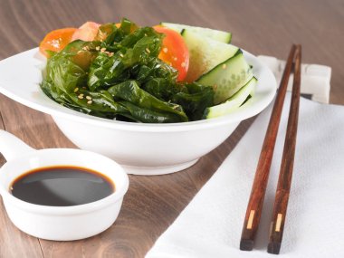 Deniz marul salata Ensalada de lechuga de maredible yeşil algler aile Ulvacceae. Binominal adı: Ulva lactuta. 