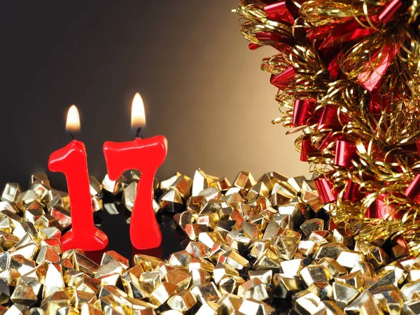 Abstrakter Hintergrund Für Geburtstag Oder Jubiläum Rote Kerzen Mit — Stockfoto