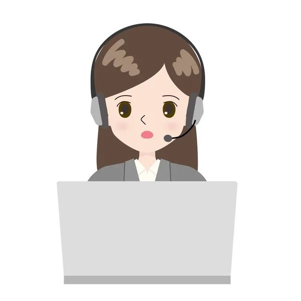 電話事業者女性のイラスト. — ストックベクタ