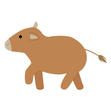 Vector illustration of a simple cute walking cow.