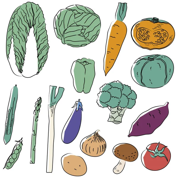 Illusztráció gyűjteménye növényi ikonok csökkentett számú színek. — Stock Vector