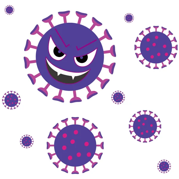 Ilustrace vícečetných koronavirů létajících. — Stockový vektor