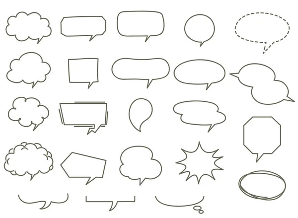 Çeşitli şekillerde konuşma baloncukları. (Çizgi çizimi versiyonu)