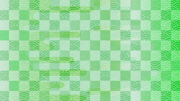Groene Achtergrond Illustratie Met Check Patroon Continue Rimpel Patroon Wolk — Stockvector