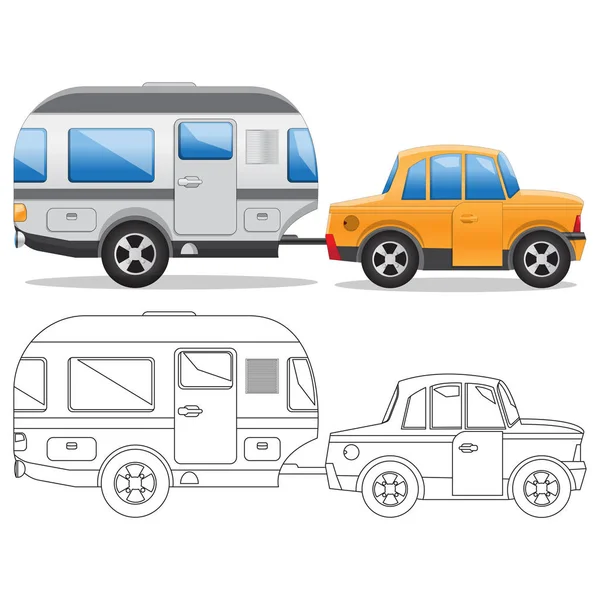 Remorque camping car . — Image vectorielle