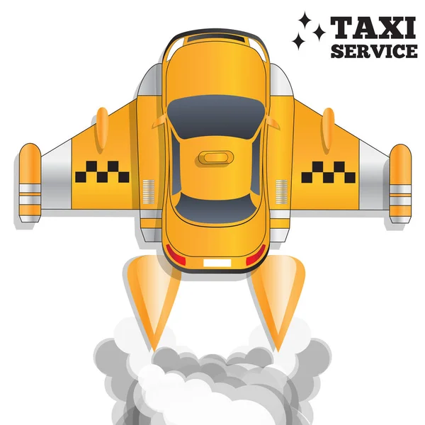 Taxi en forma de avión sobre fondo blanco . — Vector de stock