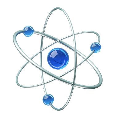 Atom - fizik 3d çizim yörünge modeli