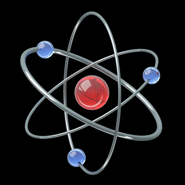 Orbitalmodell des Atoms - Physik 3D Illustration — Stockfoto