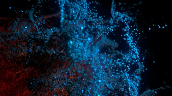 Абстрактные цветные частицы куба фон - 3D иллюстрация — стоковое фото