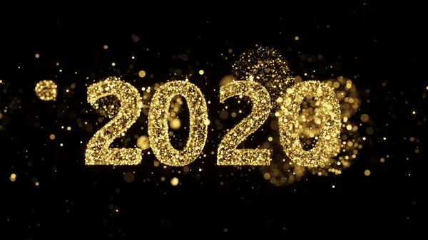 Feliz Ano Novo 2020 - Golden Sparkles — Fotografia de Stock