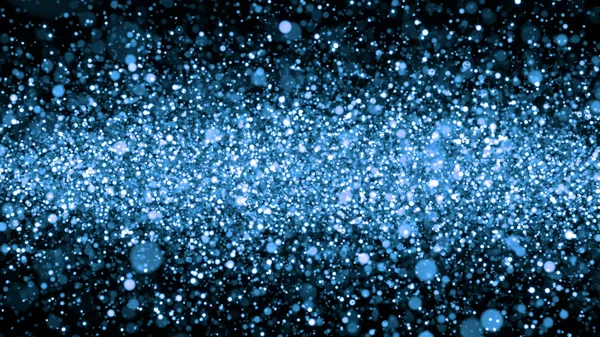 Kerst Achtergrond Blauwe Glitters - 3d Rendered Shining Sparkles — Stockfoto