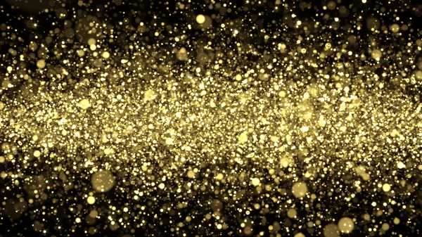 Sclipici de aur de fundal de Crăciun - Sparkles 3D redate strălucitoare — Fotografie, imagine de stoc
