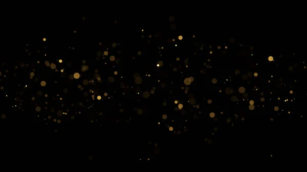 Vánoční pozadí Zlaté třpytky - 3D vykreslené zářící jiskry — Stock fotografie