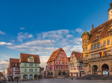 Marktplatz Meydanı Rothenburg ob der Tauber Eski Kasaba Bavyera Germ