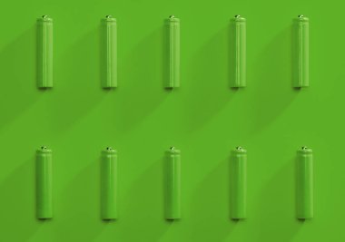 Yeşil alkali piller renkli desen 